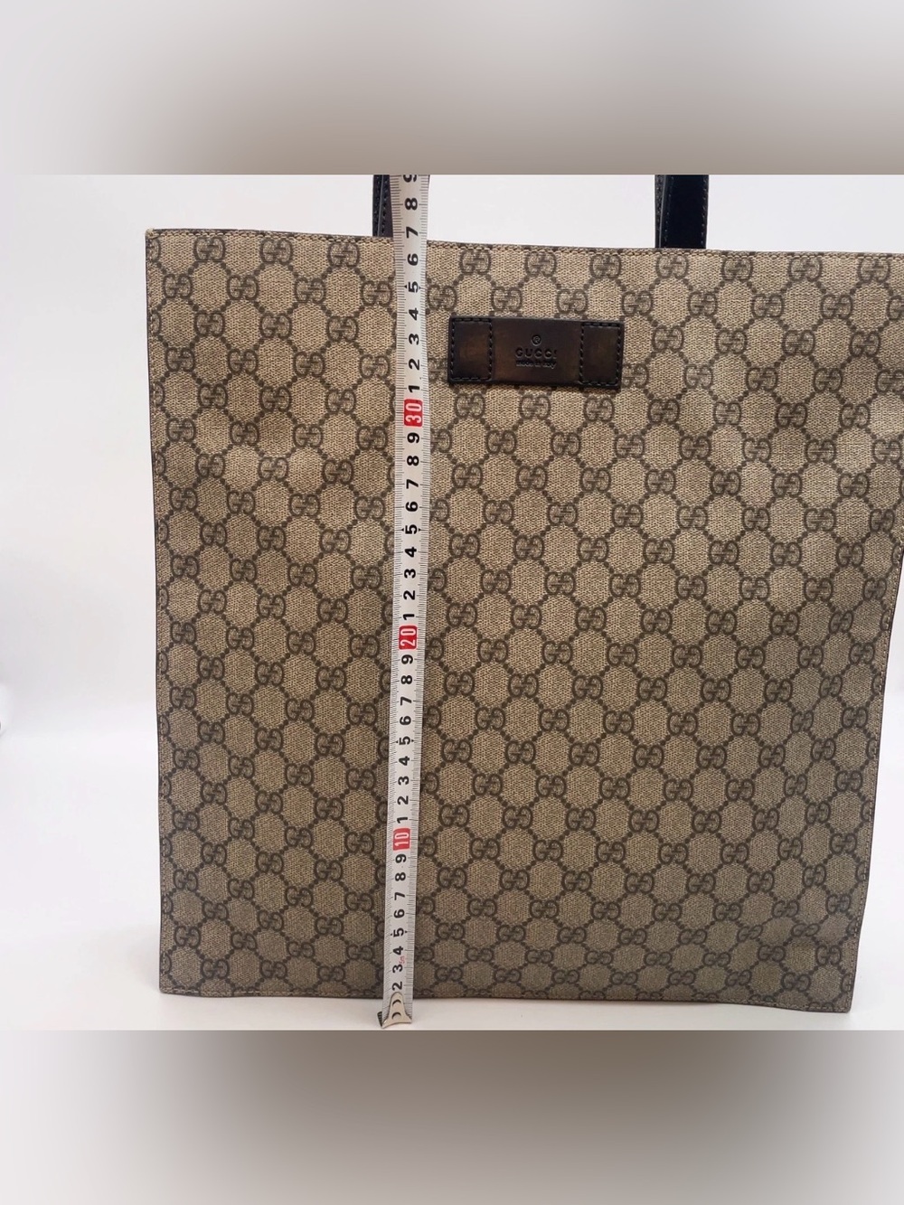 Gucci GG Supreme Sherry Line PVC Leather Gray 2way Tote - Picture 11 of 16